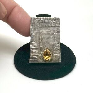 Silver and Gold Teardrop Pendant